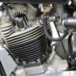 Norton Commando 750 - 1972 - Engine Detail, Cylinder Head, Carburettor, Barrels, and Fuel Line.