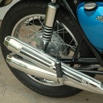 Honda CB750 K1 - 1970 - Exhaust, Rear Footrest and Swing Arm.