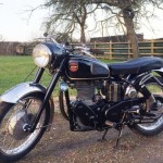 Velocette Venom - 1961 - Left side View, Engine and Gearbox, Drive Chain, Front Wheel, Mudguard and Seat.