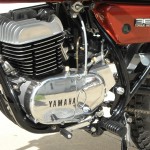 Yamaha 360 RT3 - 1973 - Gear Lever, Engine Case, Cylinder Head, Fuel Tap and Oil Tank.