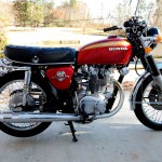Honda CB450 - 1974 - Right Side View, Honda Badge, Exhausts, Engine and Gearbox.