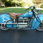 Indian Four - 1941 - Right Side View, Engine and Transmission, Exhaust System and Fenders.