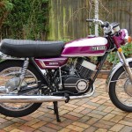 Yamaha YR5 - 1972 - Right Side View, Fuel Tank, Exhaust, Seat and Kick Start Lever.