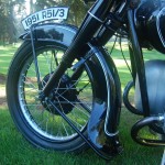 BMW R51/3 - 1951 - Front Wheel, Number Plate, Front Mudguard and Header Pipe.