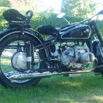 BMW R51/3 - 1951 Right Side View, Rear Suspension, Rear Wheel and Muffler.