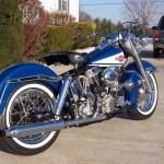 Harley-Davidson FLH Duo Glide - 1960 - Rear Wheel, Stainless Spokes, Muffler. Cylinders and Gearbox.