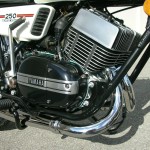 Yamaha RD250B - 1975 - Right Engine view with Exhaust Downpipes.