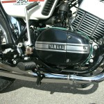 Yamaha RD250B - 1975 - Right Engine side with Kick Start and Footrest.