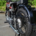 Ariel Square Four - 1952 - Exhaust Silencer, Rear Suspension, Tyre, and Mudguard.