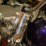 Harley-Davidson FLH Shovelhead - 1972 - Headlight, Forks, Spot Light and Handlebars.