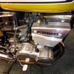 Suzuki GT380 - 1974 - Engine and Transmission, Brake Pedal, Kick Start, Carburettor and Clutch Cover.