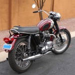Triumph Bonneville T120R - 1970 - Right Side View, Mudguard, Engine and Gearbox, Rear Light and Rear Shock Absorbers.