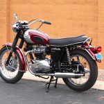 Triumph Bonneville T120R - 1970 - Left Side View, Motor and Transmission, Exhaust, Seat, Grab Rail and Tank.