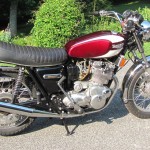 Triumph Trident T160 - 1975 - Engine and Gearbox, Kick Start, Oil Tank, Timing Cover, Reflector and Exhaust.