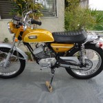 Yamaha CT1 175 Enduro - 1971 - Left Side View, Motor and Transmission, Gas Tank and Seat.