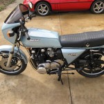 Kawasaki Z1-R - 1978 - Left Side View, Seat, Motor, Stands, Flashers, Handlebars and Grips.