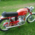 Ducati Mach 1 - 1965 - Right Side View, Engine and Gearbox, Exhaust System, Chain Guard and Wheels.