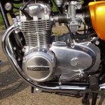 Honda CB500 Four - 1971 - Motor and Transmission, Chain Cover, Alternator, Ignition Switch and Frame.