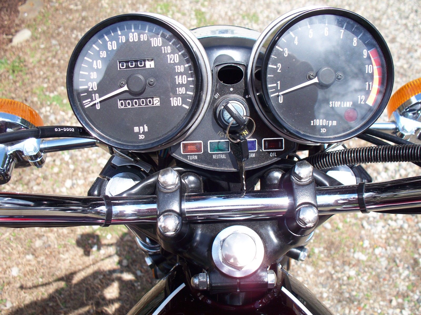 Kawasaki Z1 - 1975 - Restored Gauges, Speedo and Tacho, Ignition Switch and Lights.