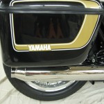 Yamaha XS650 - 1975 - OEM Panniers, Muffler and Yamaha Decal.